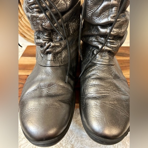 Trippen Metallic Leather Mid Rise Ankle Boots Size 36/6 - Picture 5 of 13